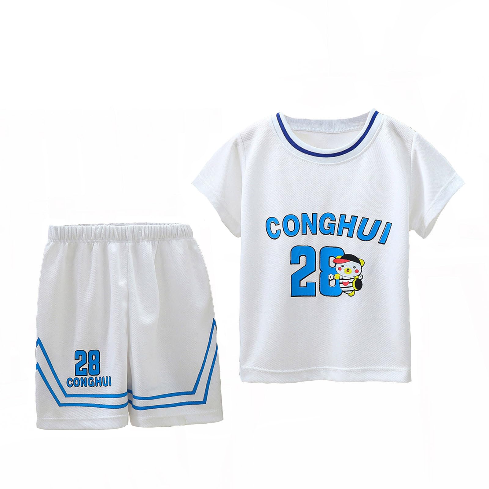 2026+ - Set di pantaloncini sportivi per ragazzi e ragazze, ad asciugatura rapida, 2 pezzi, maglia da basket, bianco, 1-2 Anni 2026+ - Set di pantaloncini sportivi per ragazzi e ragazze, ad asciugatura rapida, 2 pezzi, maglia da basket, bianco, 1-2 Anni