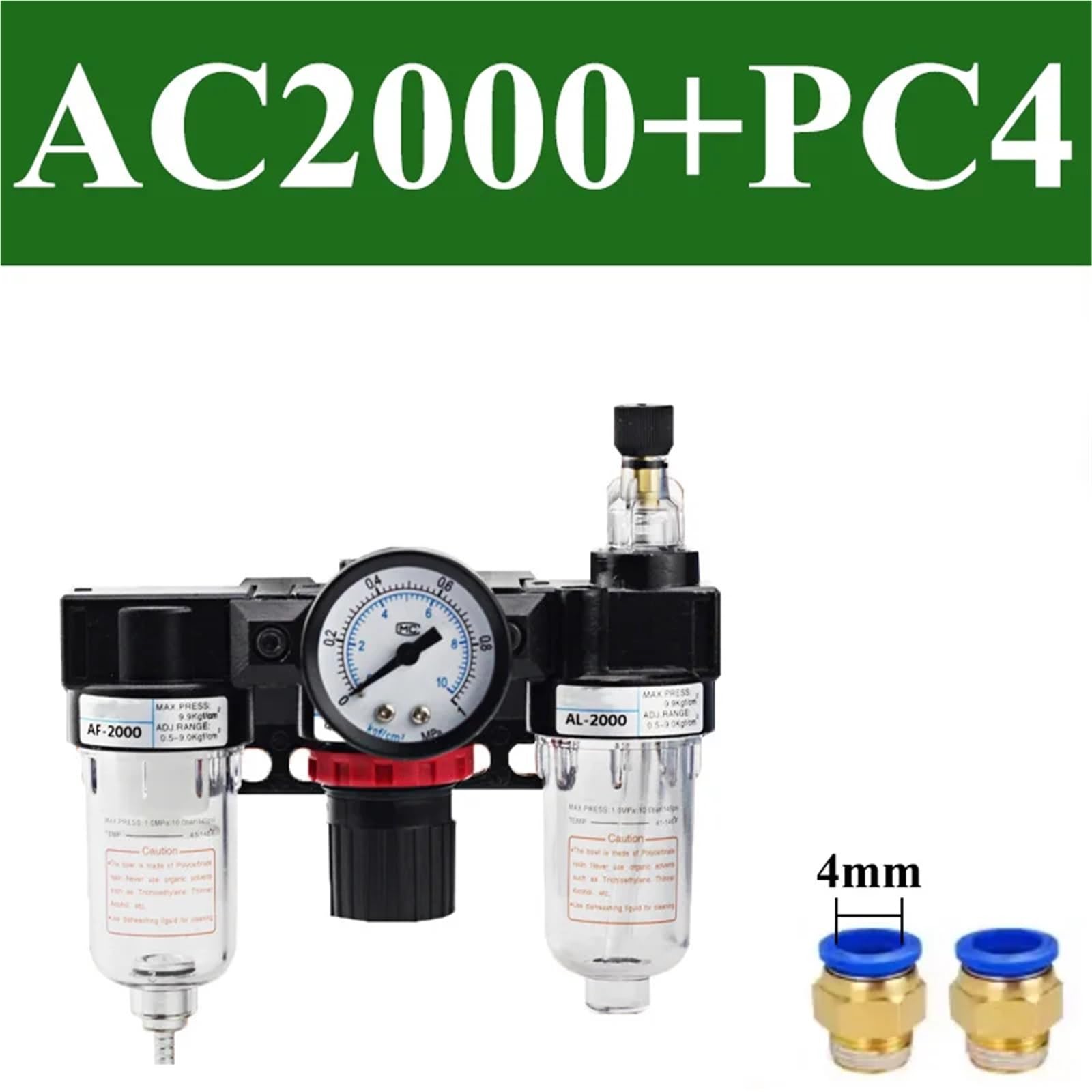 Válvula de retención del Filtro de Aire AC2000 Interruptor de presión del compresor Unidad de Tratamiento de Aire(AC2000 PC4-02)