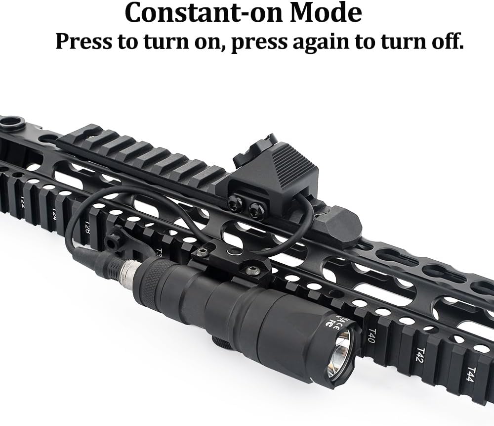 NOBUHIRO M600C 800 Lumens Tactical Flashlight, with Replaceable Mounting Rotating Base + Metal Remote Pressure Switch