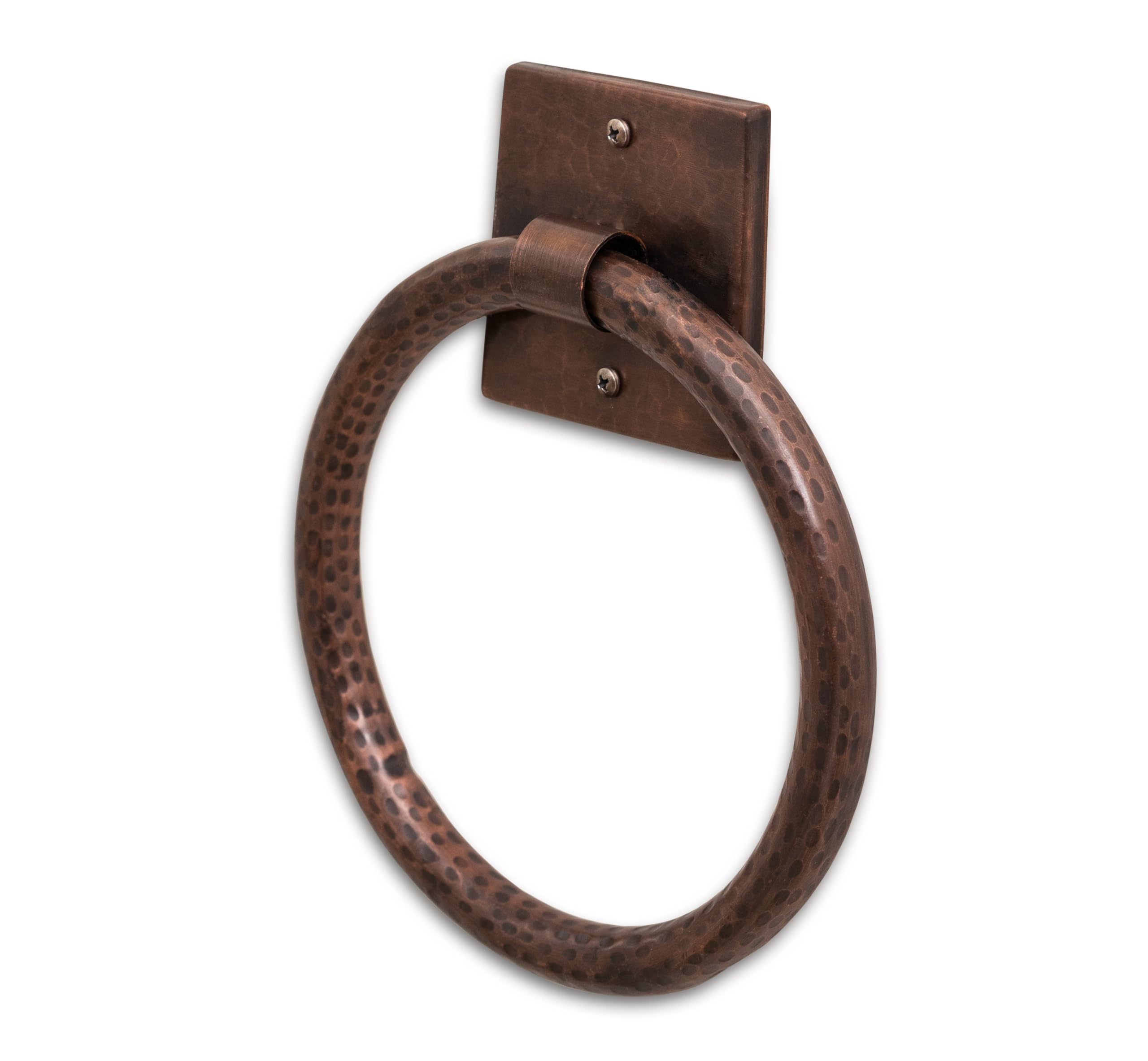 Monarch Abode Metal Round Bathroom Hand Towel Holder for Bathroom Wall, Metal Hand Towel Ring Hanger Wall Mount, 7-inch Round Towel Ring Holder for Bathrooms, Towel Rack Hanger, Antique Copper Finish