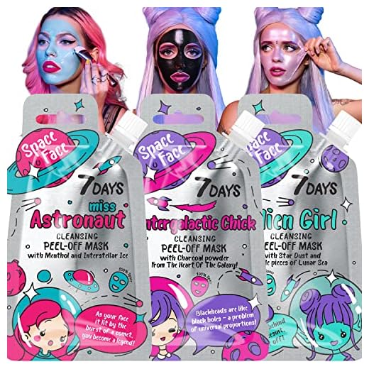 7DAYS Beauty Travel Gift Set Peel Off Black Mask Limpieza profunda Detox Blackhead Giftset Navida Caja de regalo de invierno para ella Mascarilla