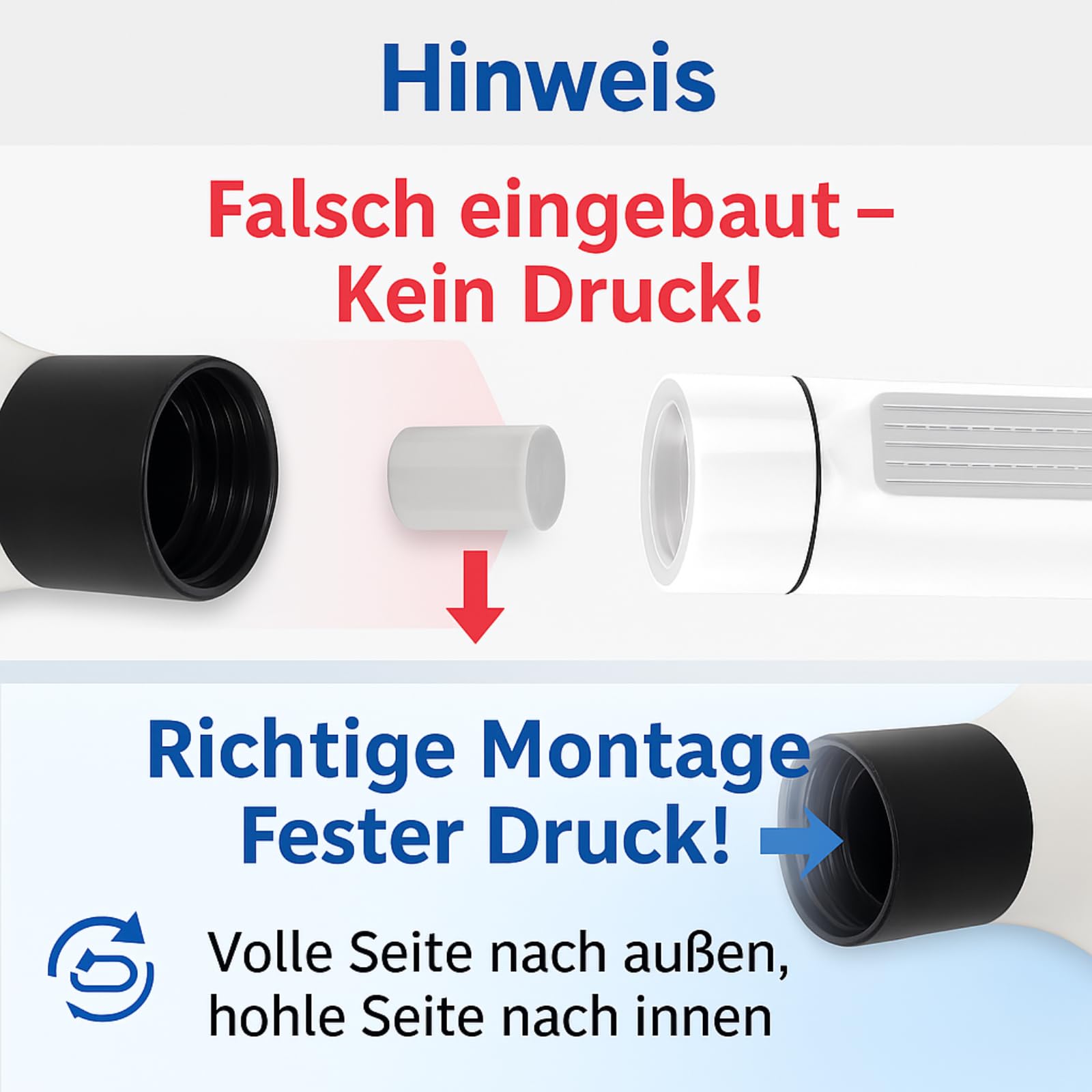 Rohrreiniger Druckluft – Rohrreinigungspumpe mit Manometer und 4 Saugnäpfen für Toilette, Waschbecken, Dusche & Badewanne – Effektiver Abflussreiniger gegen verstopfte Rohre