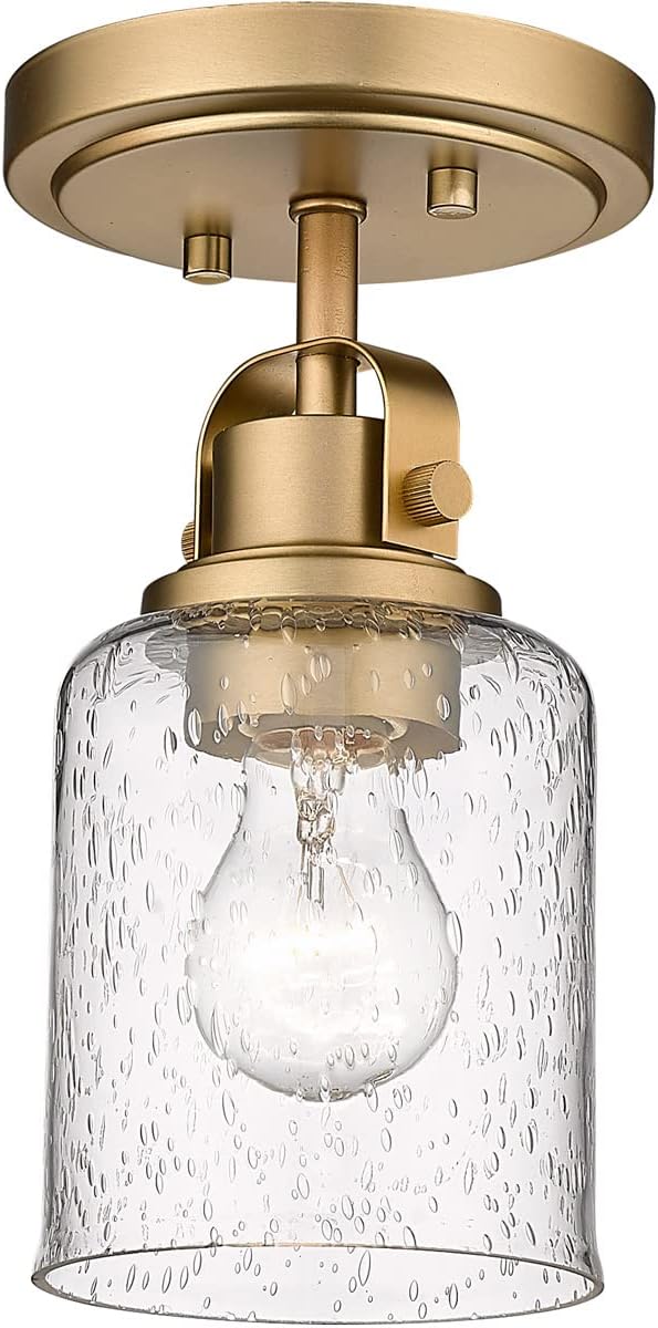 Z-Lite 340F1-HG Kinsley Flush Mount, 1-Light 60 Watts, Heirloom Gold