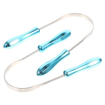 2 Pack U-shaped Stainless Steel Tongue Scraper Cleaner for Oral Care | ABS Handle Design, Small and Light, Removes Food Residue, Easy to Use for Daily Mouth Cleaning