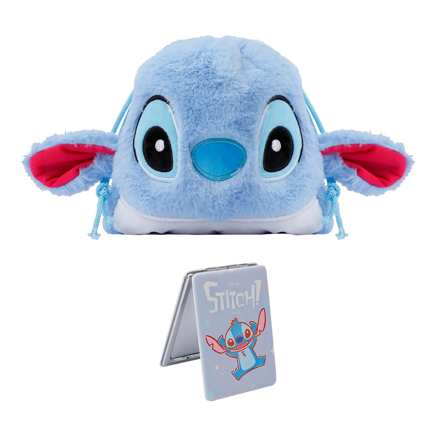 G-AhoraStitch Square Makeup Bag Cute Stitch lilo Cosmetic Bags Zipper Pouch Bag Stitch Toiletry Bag for Grils Women (Blue)