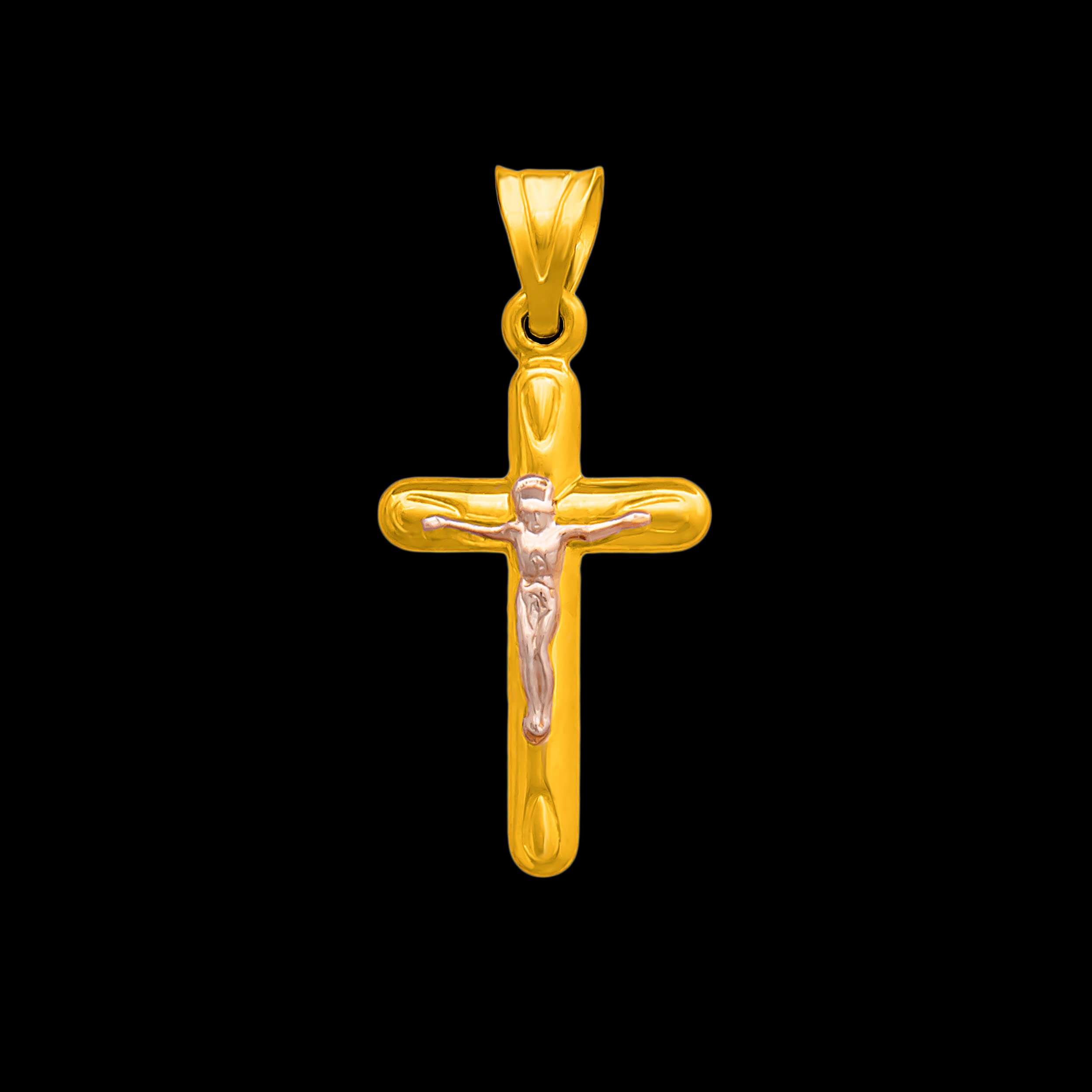 Kreuz Anhänger Gold Gelbgold Weißgold 333 8K Goldanhänger Kettenanhänger für Damen Mädchen Jungen Kinder