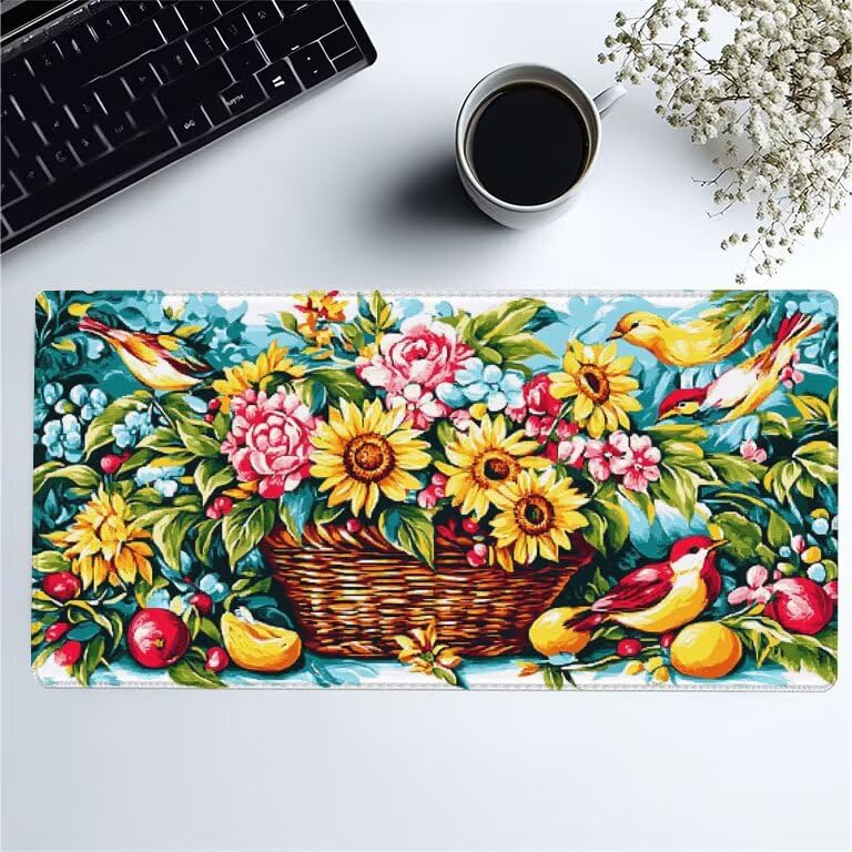 Podkładka pod mysz Biały Dywan Biurko 1200 x 600 x 3 mm Podkładka pod mysz do gier Kosz na kwiaty Trwała gumowa podkładka pod mysz Wodoodporna i antypoślizgowa gumowa podstawa Akcesoria komputerowe