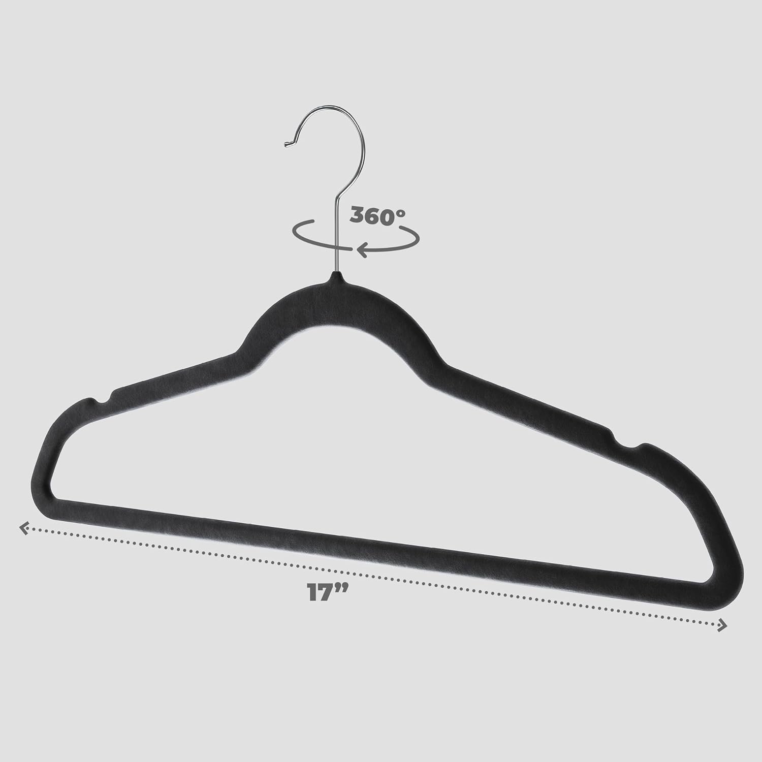 Home-it Premium Velvet Hangers 50 Pack - Heavy Duty Ultra Thin Black Suit Clothes Hangers Non Slip for Closet, Shirt Pants, Hook Swivel 360