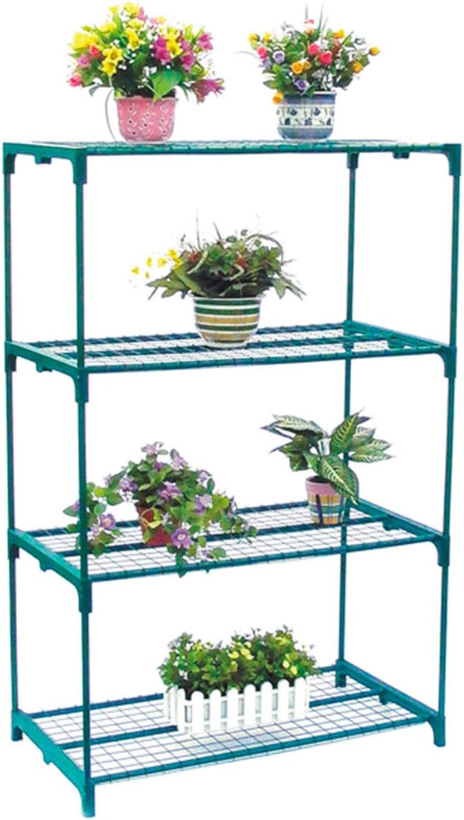 Greenhouse PVC/Steel Gardiun Leaf II 4 Shelves 69 x 49 x 160 cm Green with Zipped Door