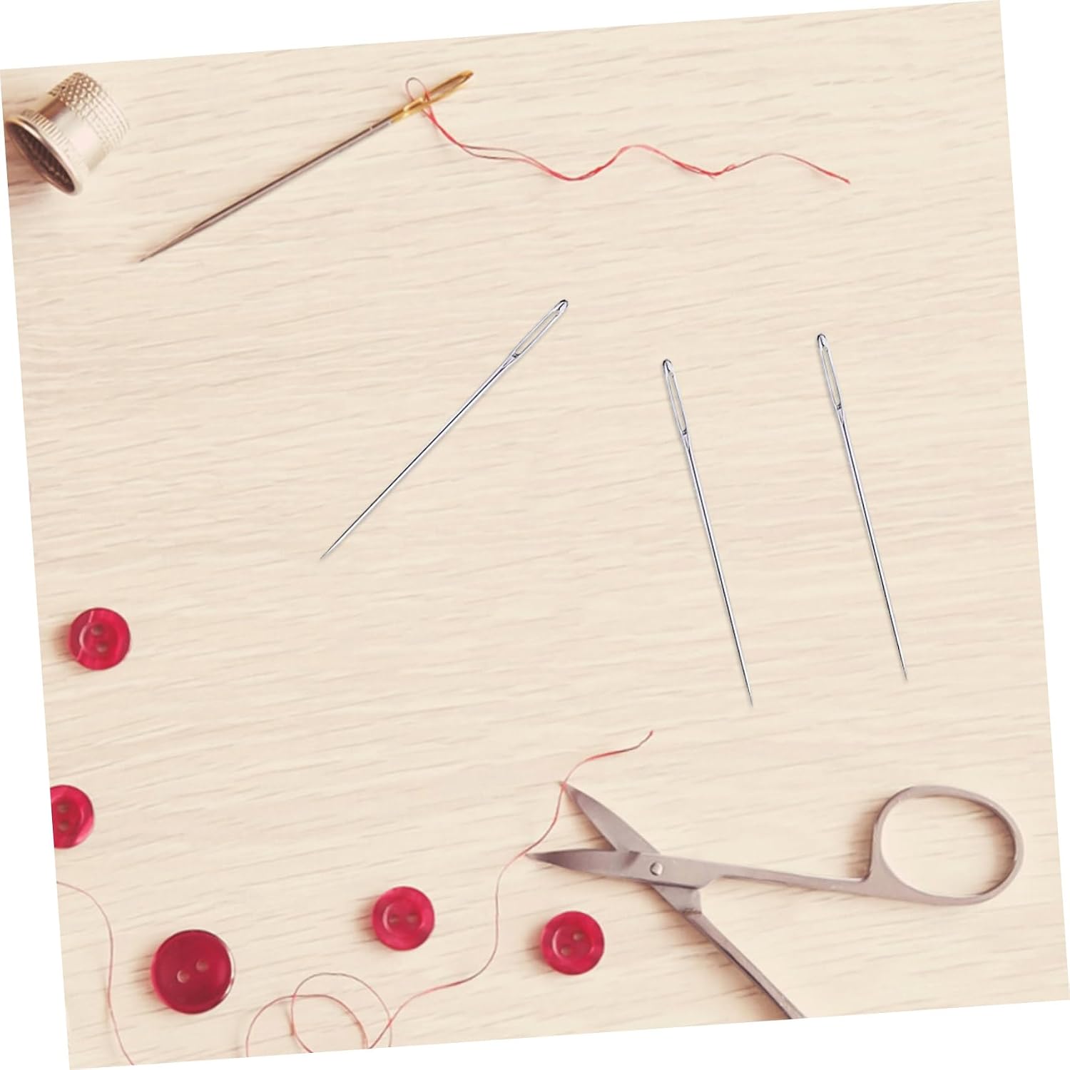 ETHZZLE 5 Sets Large Eye Hand Sewing Needles Iron Embroidery Threading Crafting Needles Assorted with Transparent Storage Tubes for DIY Hand Stitching