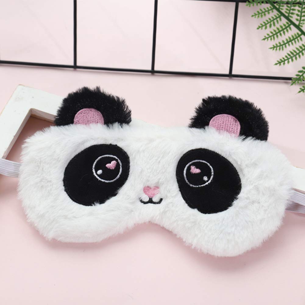 4 Pack Cute Animal Sleeping Sleep Mask Soft Plush Blindfold Cute Rabbit Panda Koala Eye Cover Eyeshade for Kids Teens Girls Women