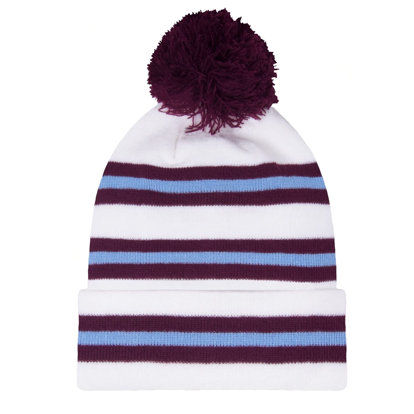 fan originals Retro Football Bobble Hat in Burnley Colours White