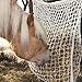 Riakrum 4 Pcs Hay Net White Slow Feed Hay Net Bag Hay Bags for Horses 35 x 31 Inch Horse Feed Bag Horse Feeding Supplies for Horse Feeder Full Day Feeding Horses Goat Stall Trailer