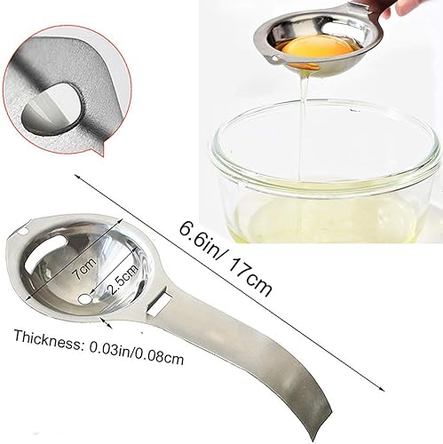 Miniatura 4 de Separador de filtro de acero inoxidable de yema de cocina Separador de huevos blancos Herramienta apta para lavavajillas (Plata)
