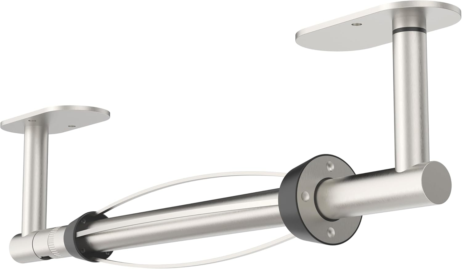 Paper Towel Holder Under Cabinet, Single Hand Operable Roll Holder with Damping Effect,Self-Adhesive or Drilled SUS304 Stainless Steel for Kitchen Bathroom,Brushed Nickel