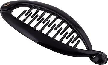 Righe e Pois - Fermaglio per capelli a spina di pesce di colore nero - Made in France - FERMAGLIO FRANCESE A PESCE CM 09 NERO - Dimensioni: 9 x 3.5 cm