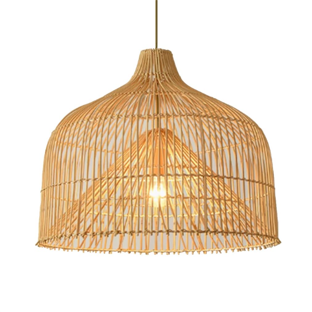Suspension bohème moderne en osier pour éclairage salon cocooning