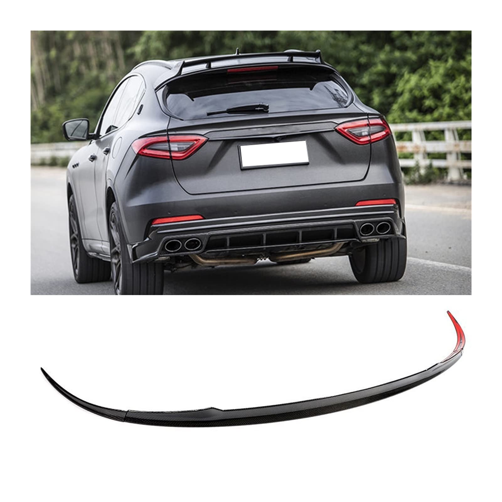 Tylny Bagażnik Samochodu Warga Na Górne Drzwi Spojler Skrzydłowy Dla Maserati Dla Levante 2016-2019 Tylny Środkowy Spoiler Bagażnika Spojler Na Górne Skrzydło