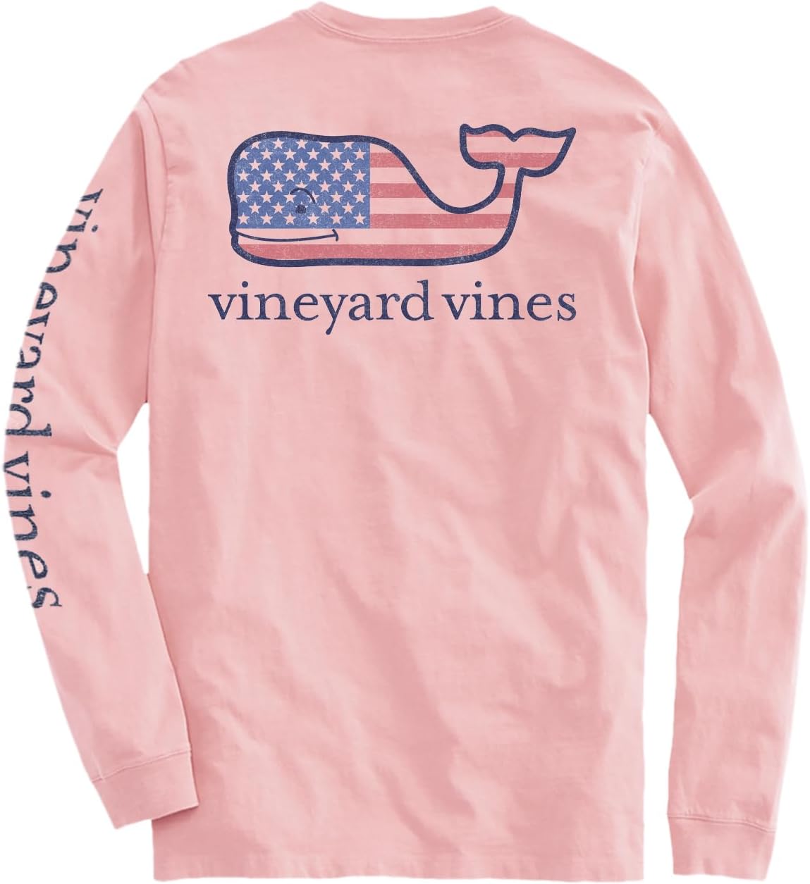 vineyard vines Women's Flag Whale LongSleeve Pocket Tee at Amazon