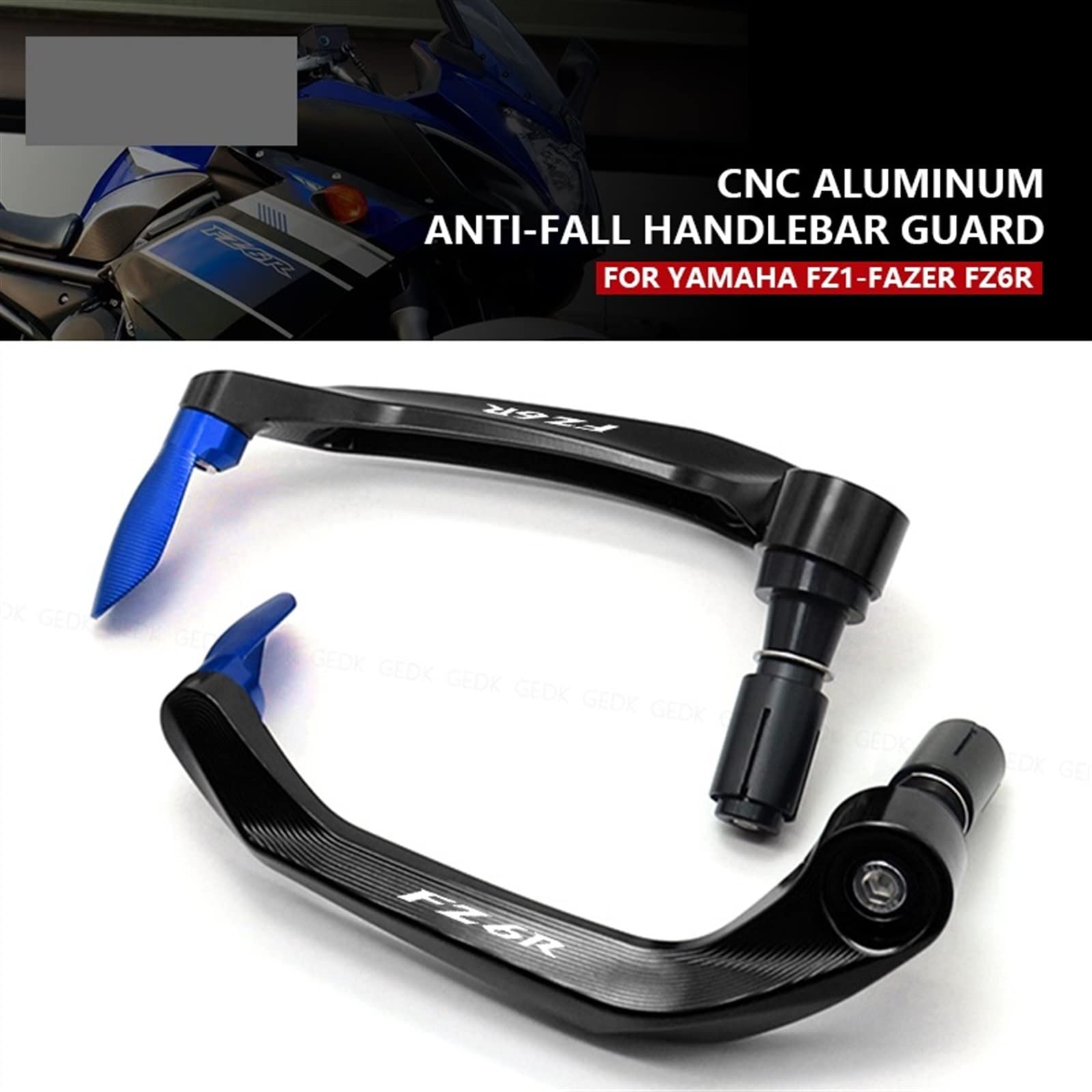 Contrapesos Manillar Moto para FZ1 FZ6R CNC Accesorios modificados de Aluminio Universal 7/8 22mm Protector guardamanos Extremo Manillar Motocicleta(Blue,FZ6R)
