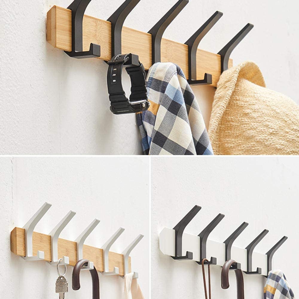 Garderobenhaken, Moderne und platzsparende Garderobe mit 5 verstellbaren Haken for Jacken, Mäntel, Schals Handtaschen(B)