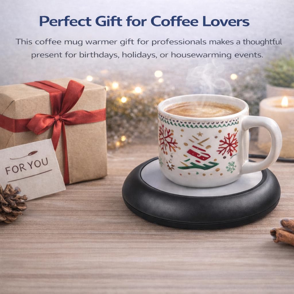 Plplaaoo USB Coffee Mug Warmer for Desk – Smart Beverage Heater Pad – USB Powered Cup Coaster for Home Office & Office Use, 5V Electric Mug Warmer Up to 80°C