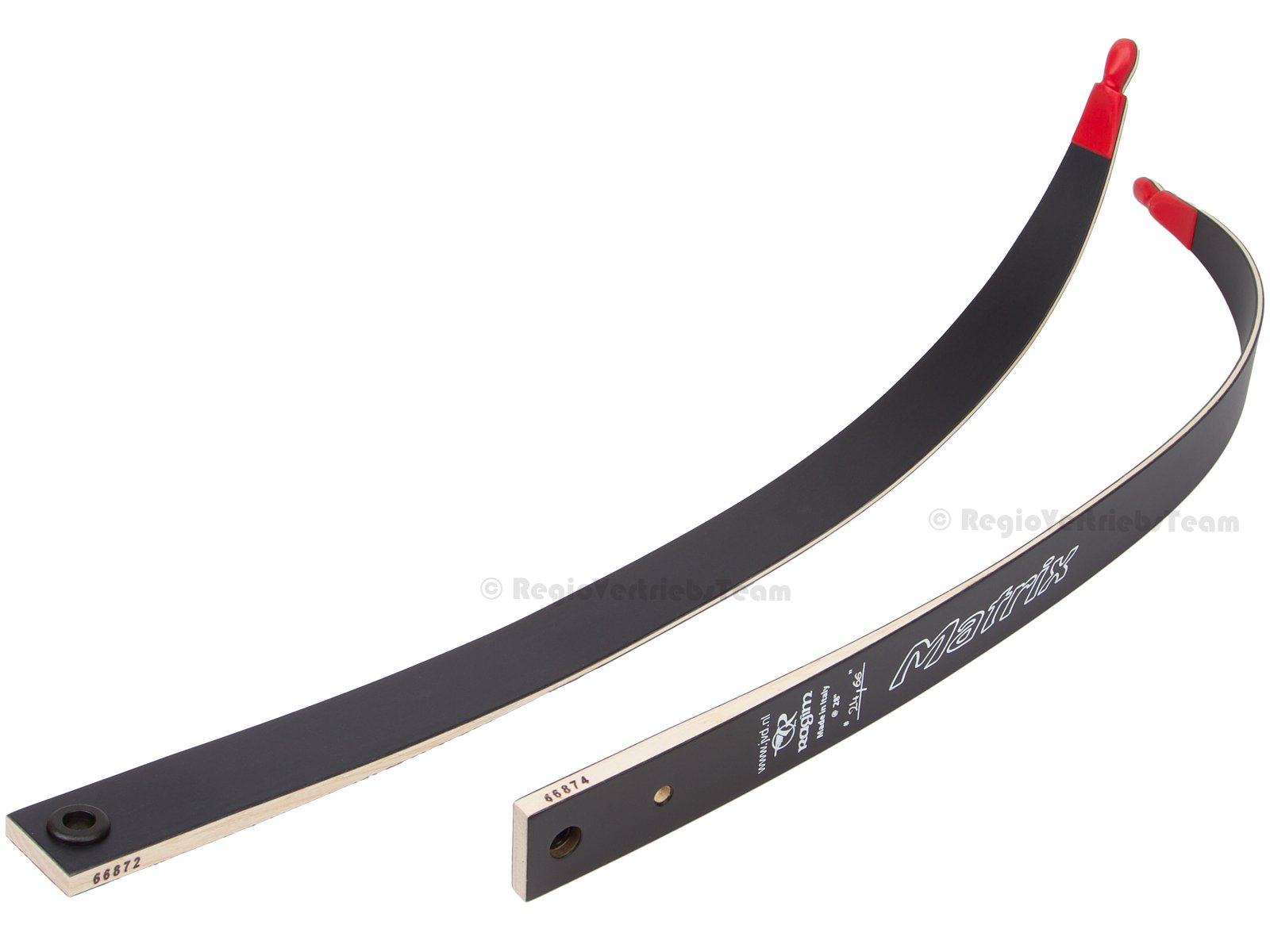 RAGIM Recurvebogen Matrix Wurfarme 66"-28# (62"-30#) Beidhändig Schwarz