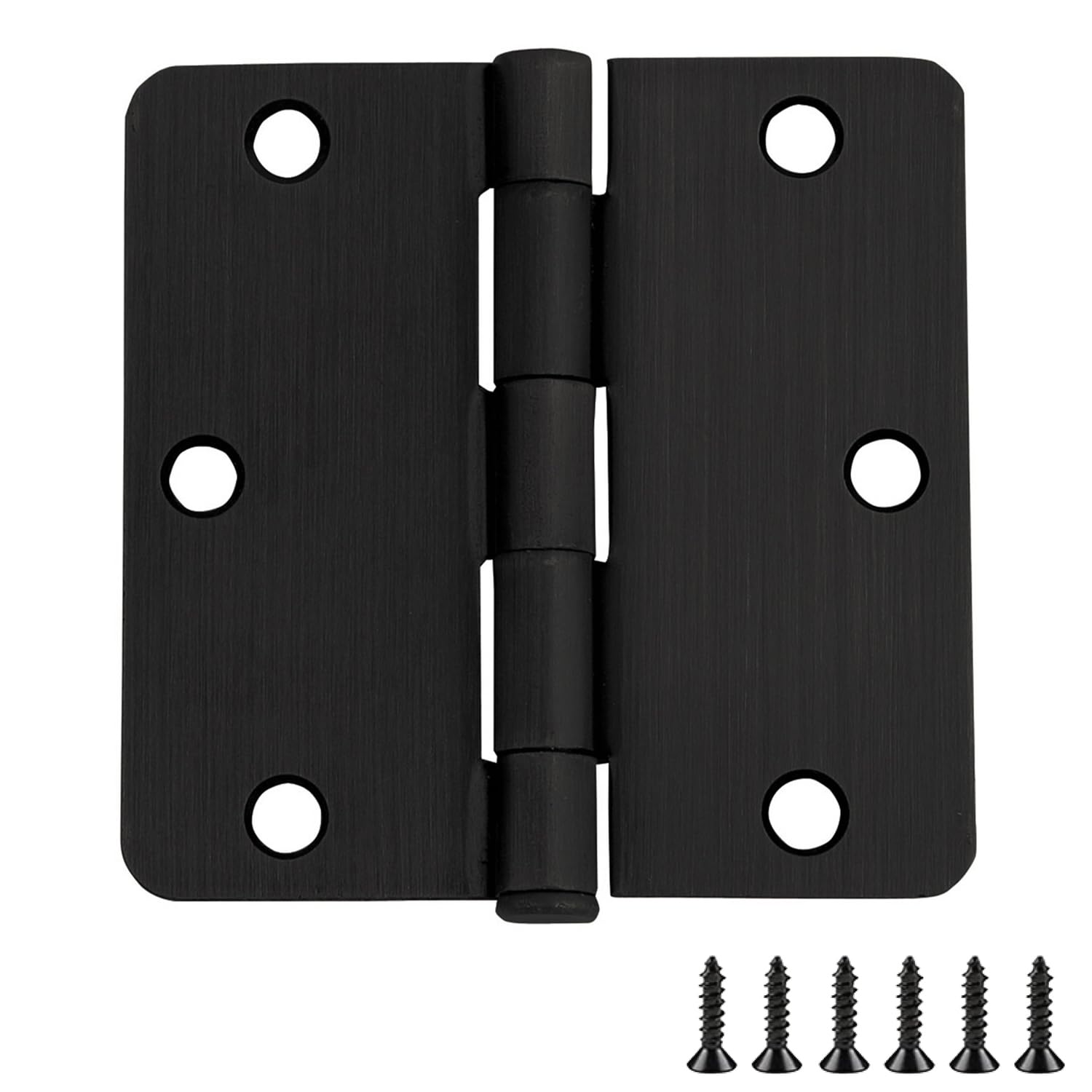 Design House 181388 1/4" Radius Steel Door Hinge Door Hardware Door Hinges for Interior Doors, 3-1/2" x 3-1/2", Oil Rubbed Bronze, (Pack of 10)