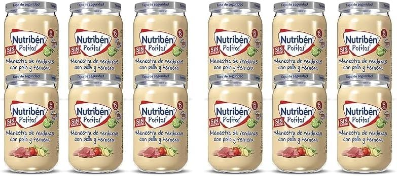Nutribén Potitos | Tarrito de Menestra de Verduras con Pollo y Te...