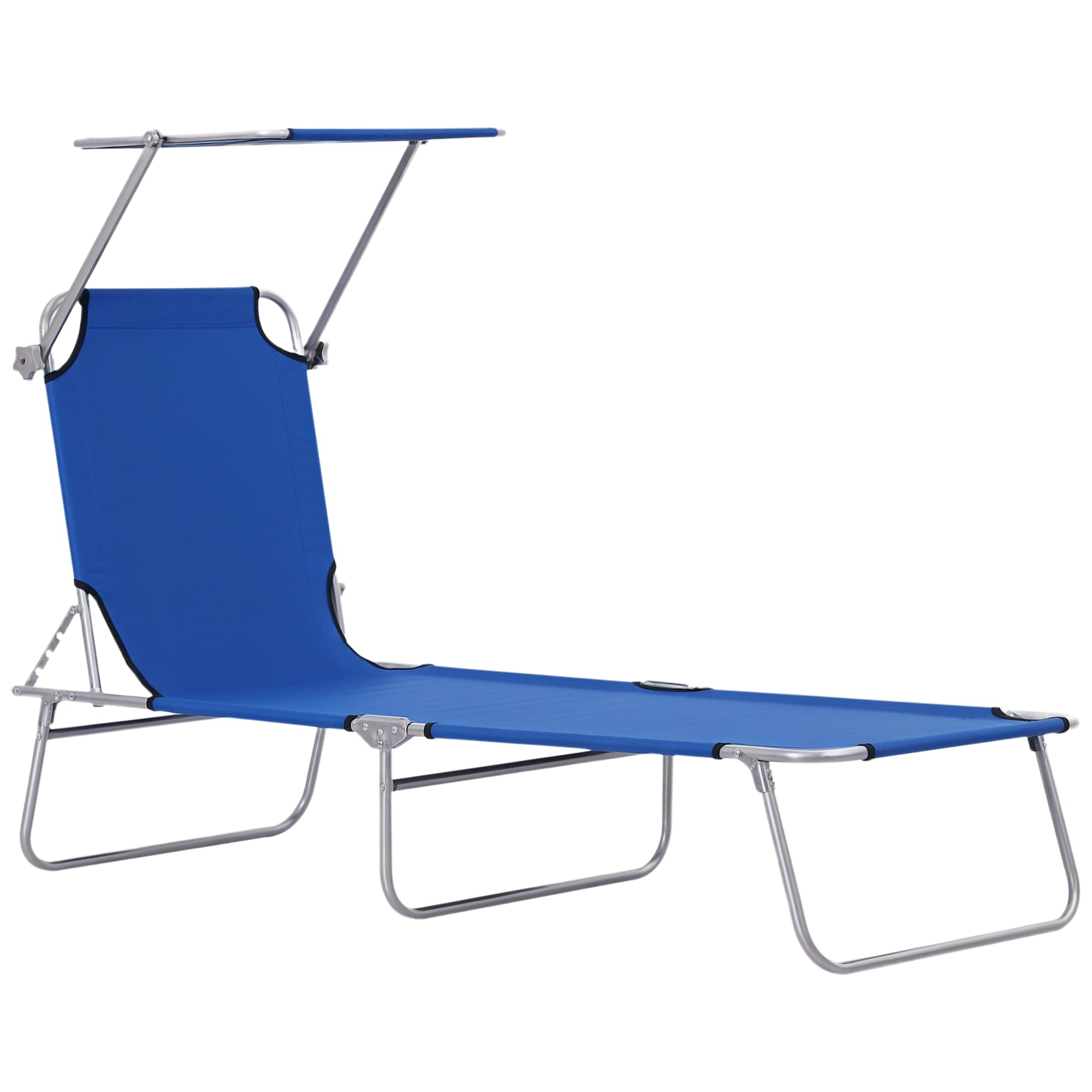 Outsunny Folding Sun Lounger Blue