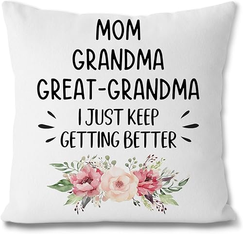 Funda de almohada de 18 x 18 pulgadas, regalo para abuela, anuncio de embarazo para abuela, promocionado a bisabuela, fundas de almohada decorativas