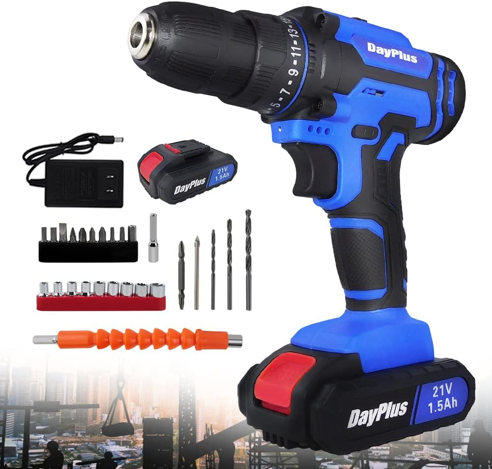 21V Cordless Power Drill Set with Batteries, Hungary Ubuy