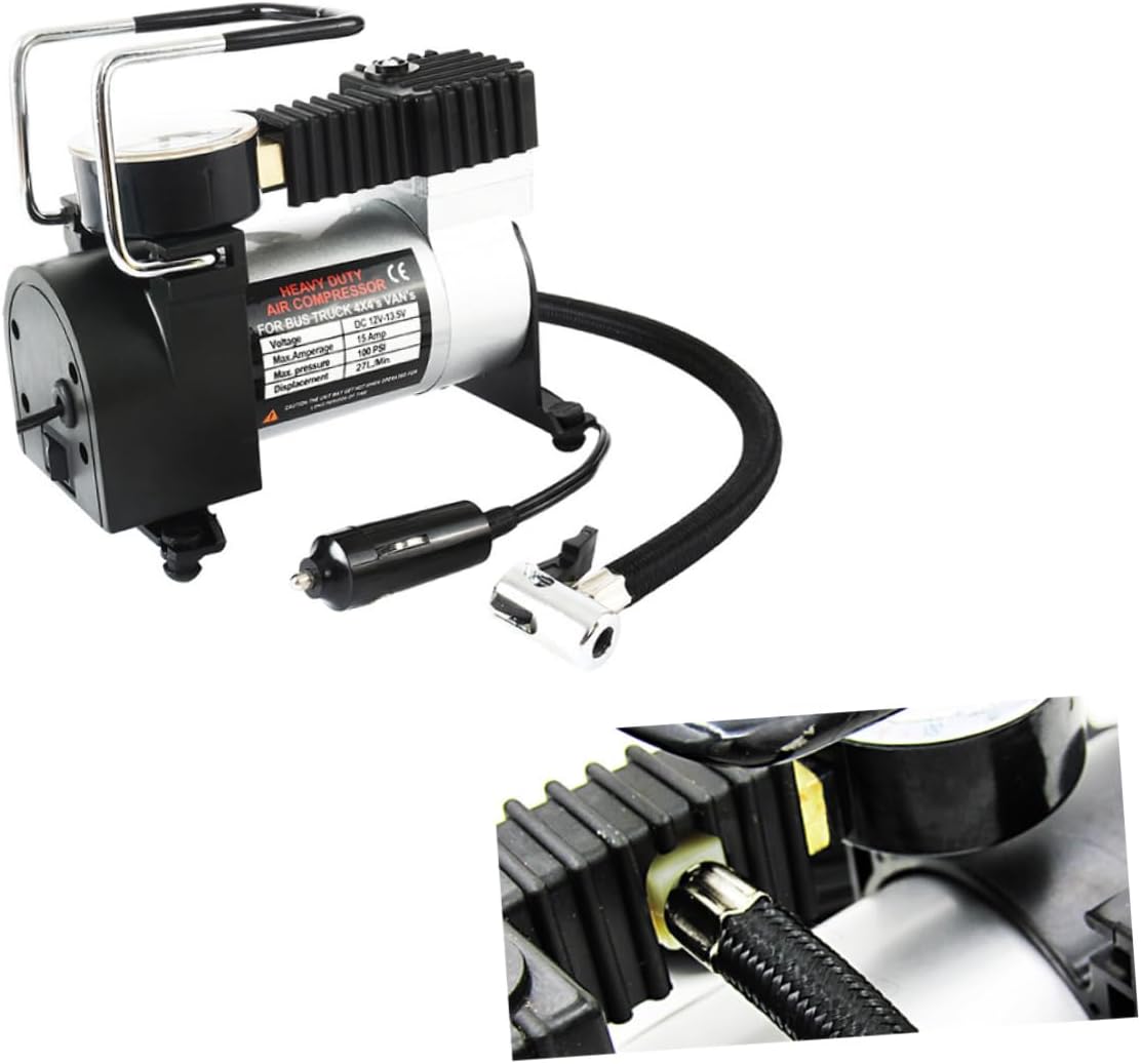 jojofuny Portable 12v Car Tire Inflator High Pressure Air Compressor Pump for Car Bike Motorcycle
