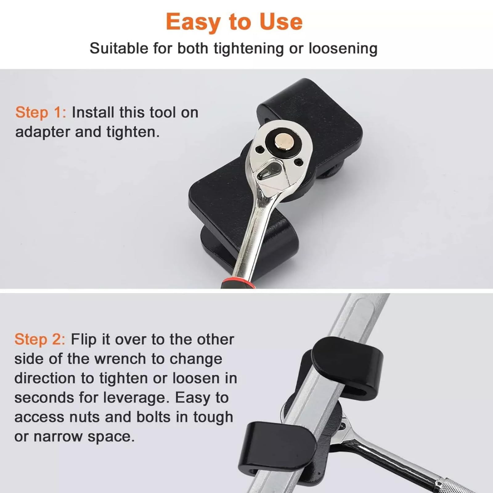 Bohaner Wrench Extension for 1/2 Inch Drive or 21 mm Hex Wrench Universal Wrench Extender Adapter Extension for Screwdrivers Black - Image 4