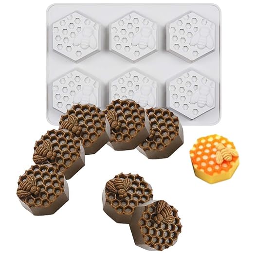 UG LAND INDIA 6 Cavity Bee Soap Molds, Cake Molds