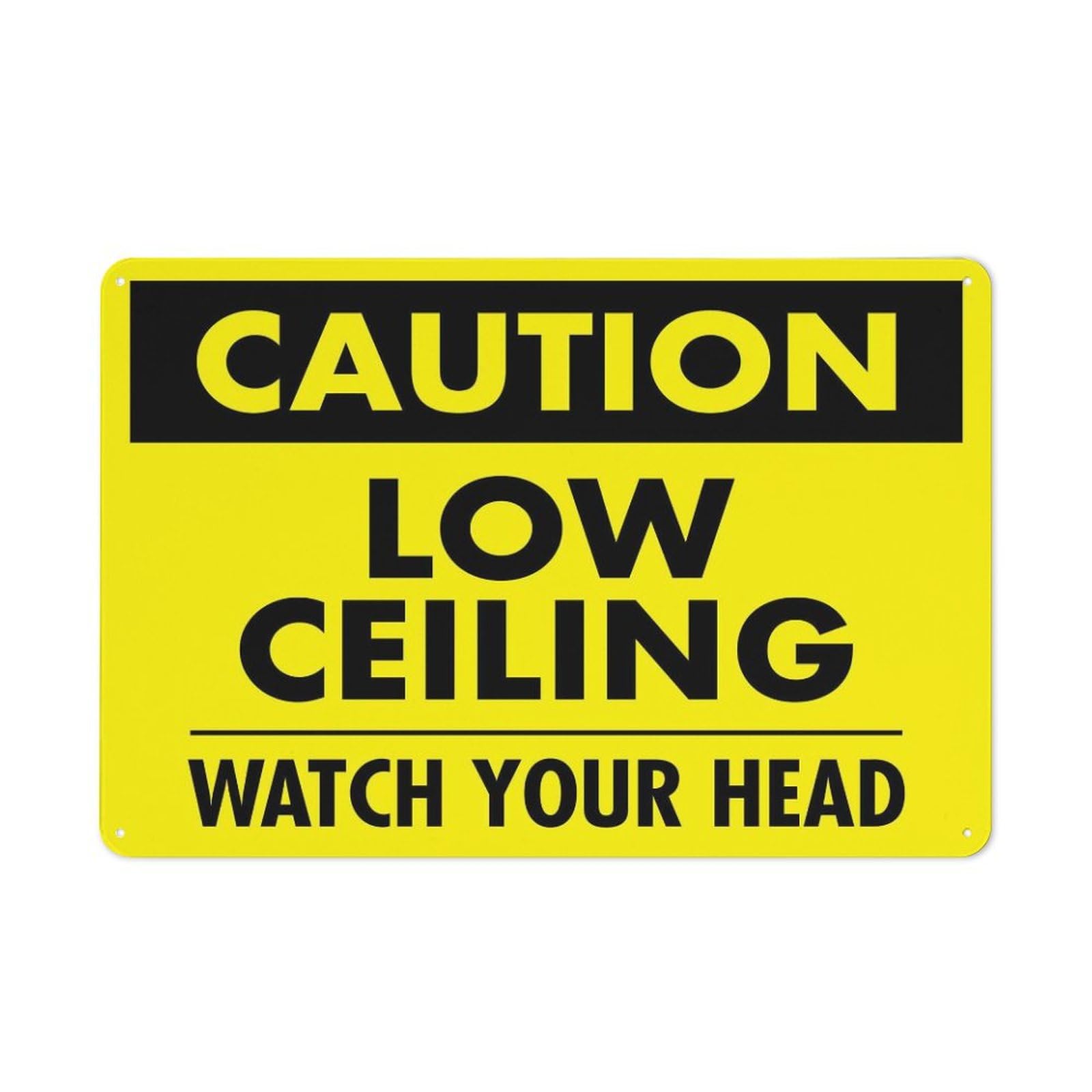 Xewazd A1885 Caution Low Ceiling Rustic 8"X12" Metal Tin Sign - Outdoor & Home Wall Decor For Cafe, Bar & Kitchen