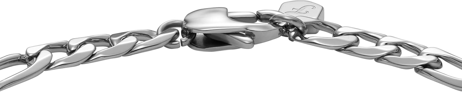 Fossil Men's Plated Stainless Steel Engravable Personalized Gift ID, Chain or Cuff Bracelet for Men
