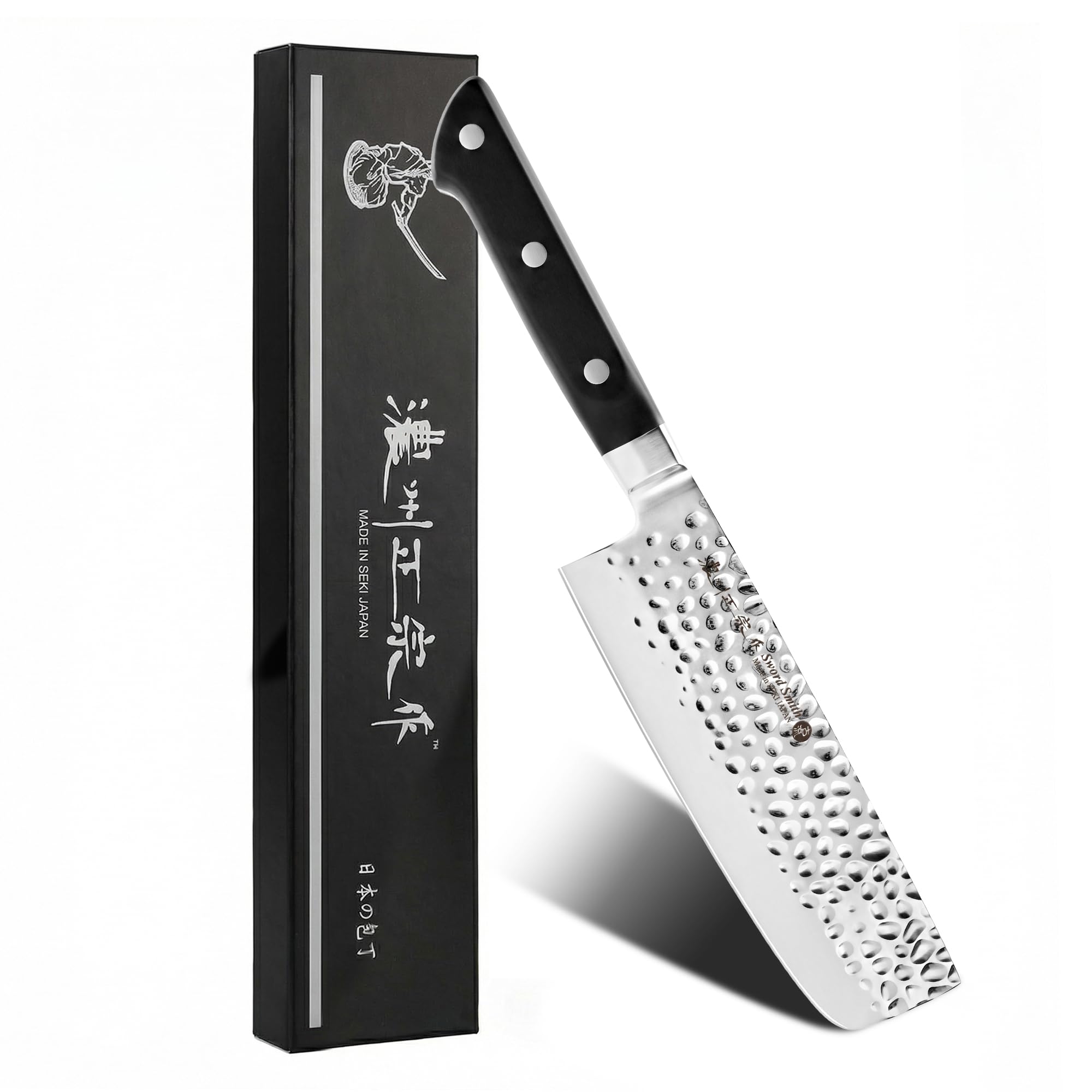 6.3" Nakiri Knife, Molybdenum Stainless Steel, Hammered Finish