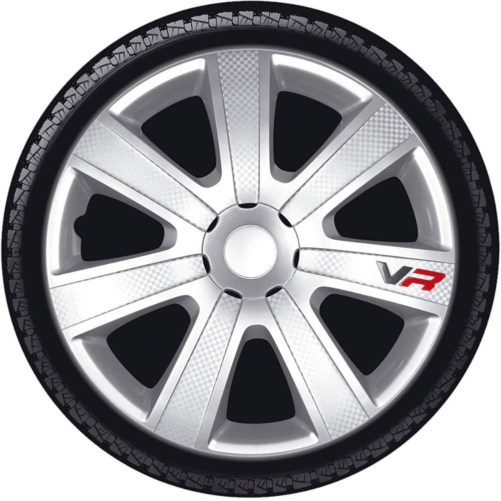AUTO-STYLE Satz Radzierblenden VR 14-Zoll Silber/Karbon-Look/Logo