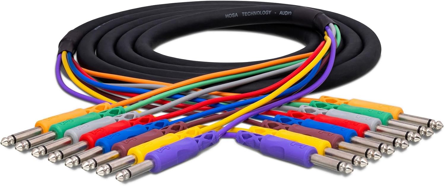 Hosa CPP-801 8-Channel 1/4-inch TS Male Snake - 3.3 Foot