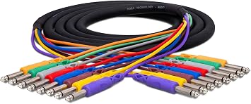 Hosa CPP-801 8-Channel 1/4-inch TS Male Snake - 3.3 Foot