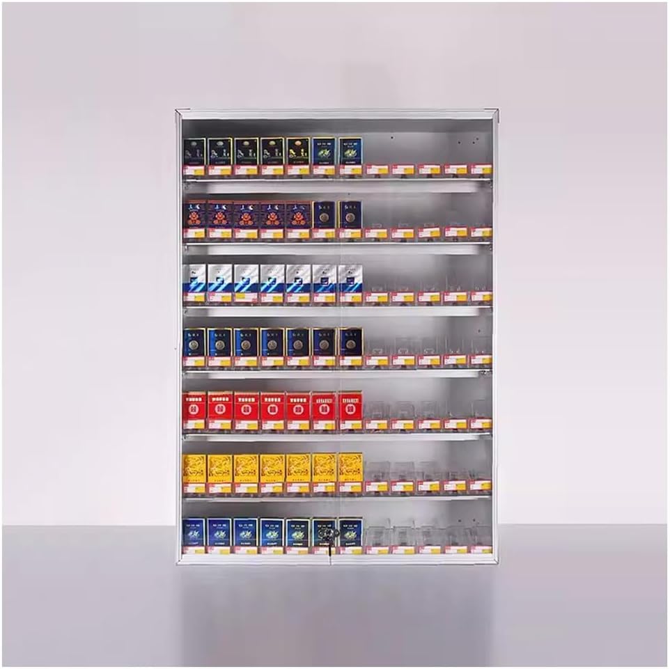 Store Display Shelves, Rectangular Cigarette Case Holder, Cigarette Display Holder, Wall Mounted Cigarette Rack, Cigarette Showcases Cabinet, With Doors and Locks ( Color : Clear , Size : 80x30.5x60cm