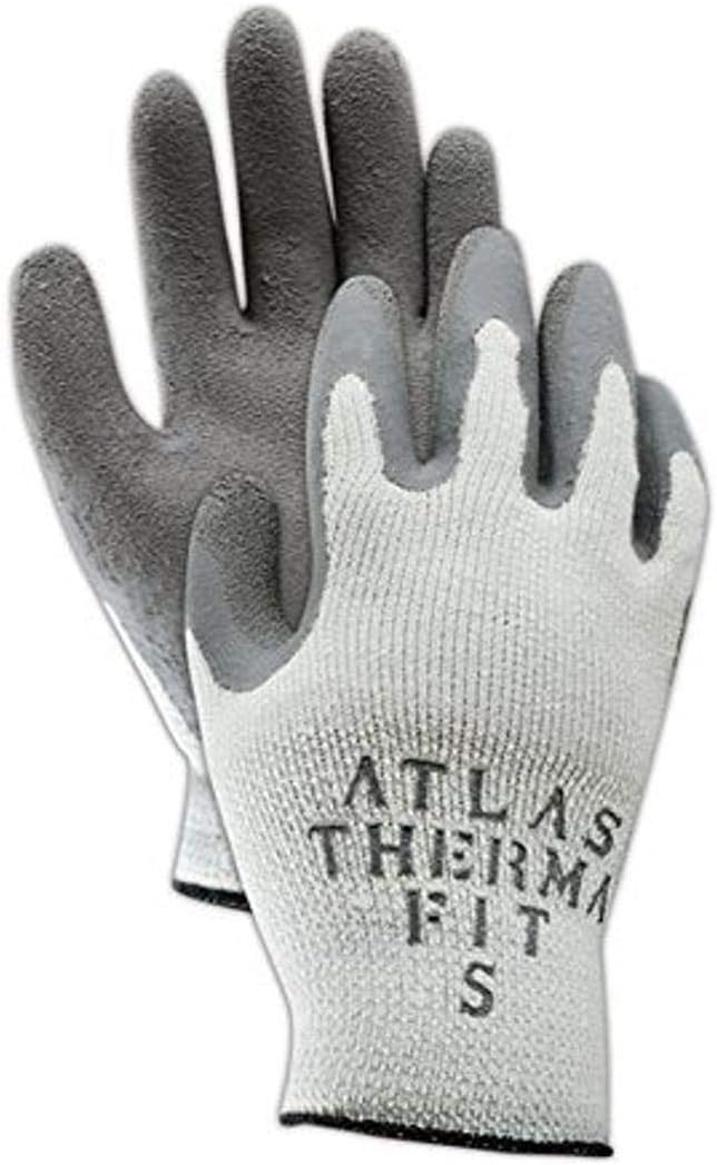 Best 451-10 SHOWA Best Glove Atlas Thermal-Fit PF451 Knit Glove with Rubber Coating, Men's (Fits), Natural Gray, XL (Pack of 12)