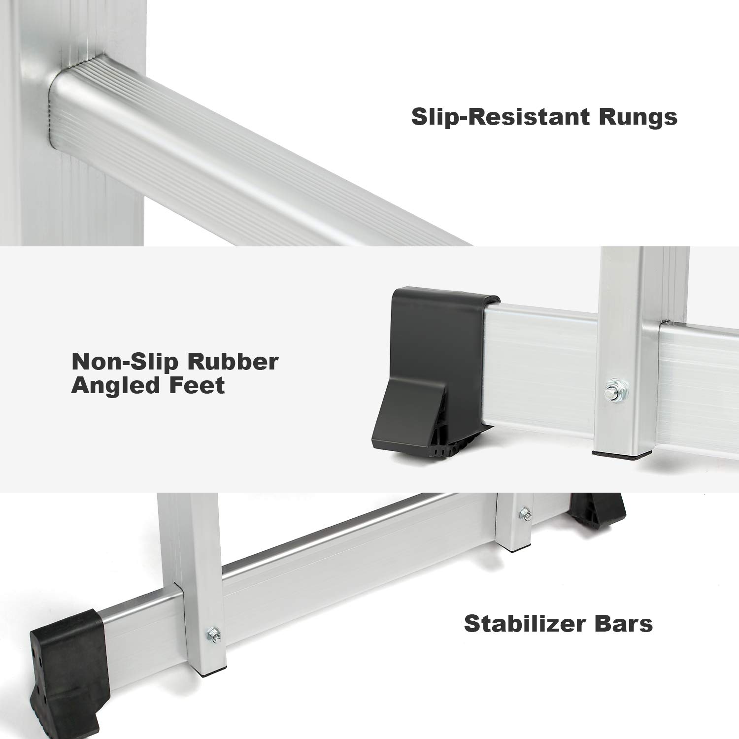 Todeco Scaletta Multifunzione 6 in 1, Scaletta Pieghevole 4,78 m, Scala Alluminio Scala Telescopica con Certificazione EN131, Scaletta caricabile Fino a 150 kg