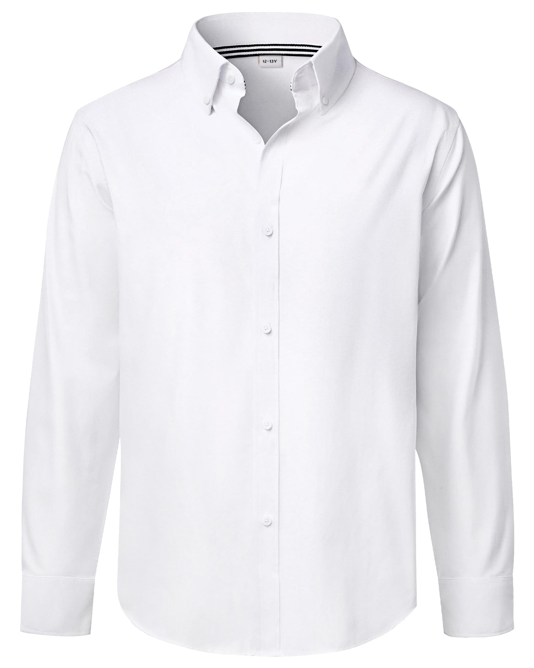 J.VER Boy's Long Sleeve Oxford Dress Shirts Solid Casual Button Down Collar Shirt Kids Formal Uniform Tops