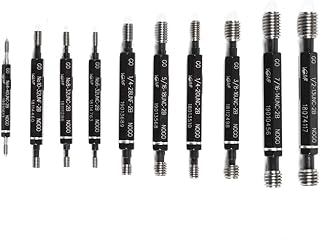 YIPONYT 10 PC Double End Thread Plug Gauge Set Go & No Go Class 2B ANSI Taper Lock Design