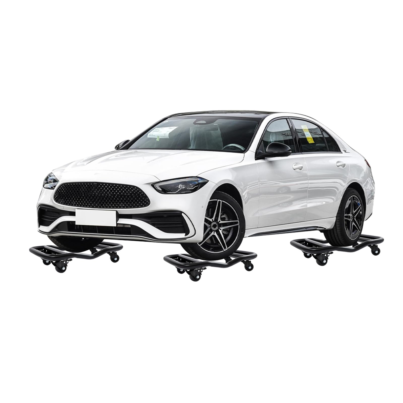 4 unidades de neumáticos de vehículos de transporte de 2721,55 kg de capacidad de carga, pintura al horno de acero con freno de rueda, color negro para coche, camión, todoterreno, apto para taller