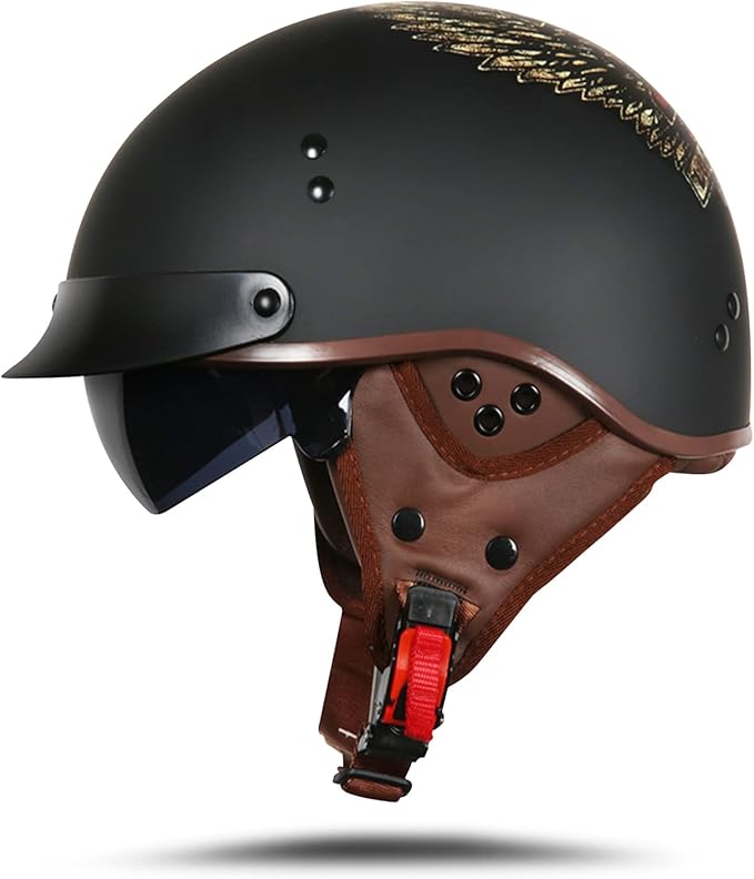 BOSERMEM Motorradhelm Mit Schutzbrille DOT/ECEZugelassen, Jethelm