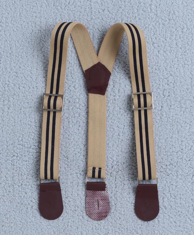 Image of BUMZEE Boys Regular Fit Half Sleeves Collar Neck Cotton Bodysuit & Short Set With Applique Bow Suspender & Cap