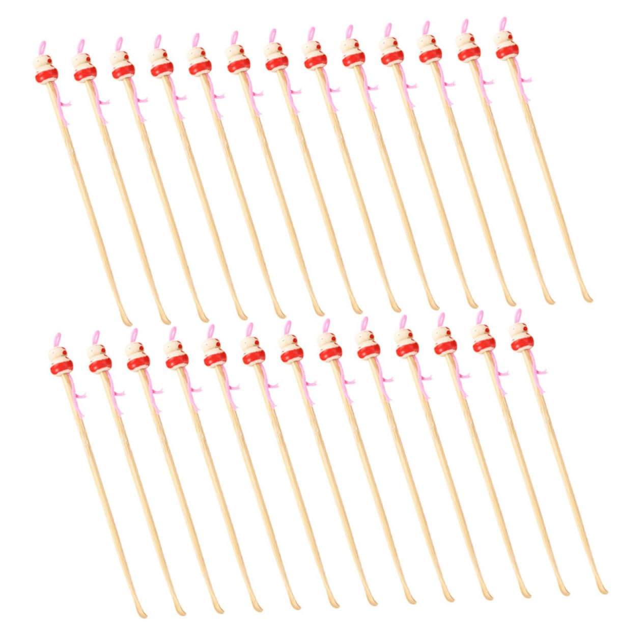 100pcs Ear Cleaner Tools Sturdy Bamboo Earwax Removal Spoon Portable Delicate Ear Spoons Health Care Tool Random Color